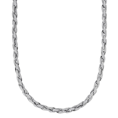 HarlemBling MOISSANITE Rope Chain Necklace Iced Out - 925 Silver - 7.5mm - 16-30"