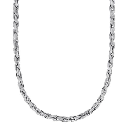 HarlemBling MOISSANITE Rope Chain Necklace Iced Out - 925 Silver - 7.5mm - 16-30"