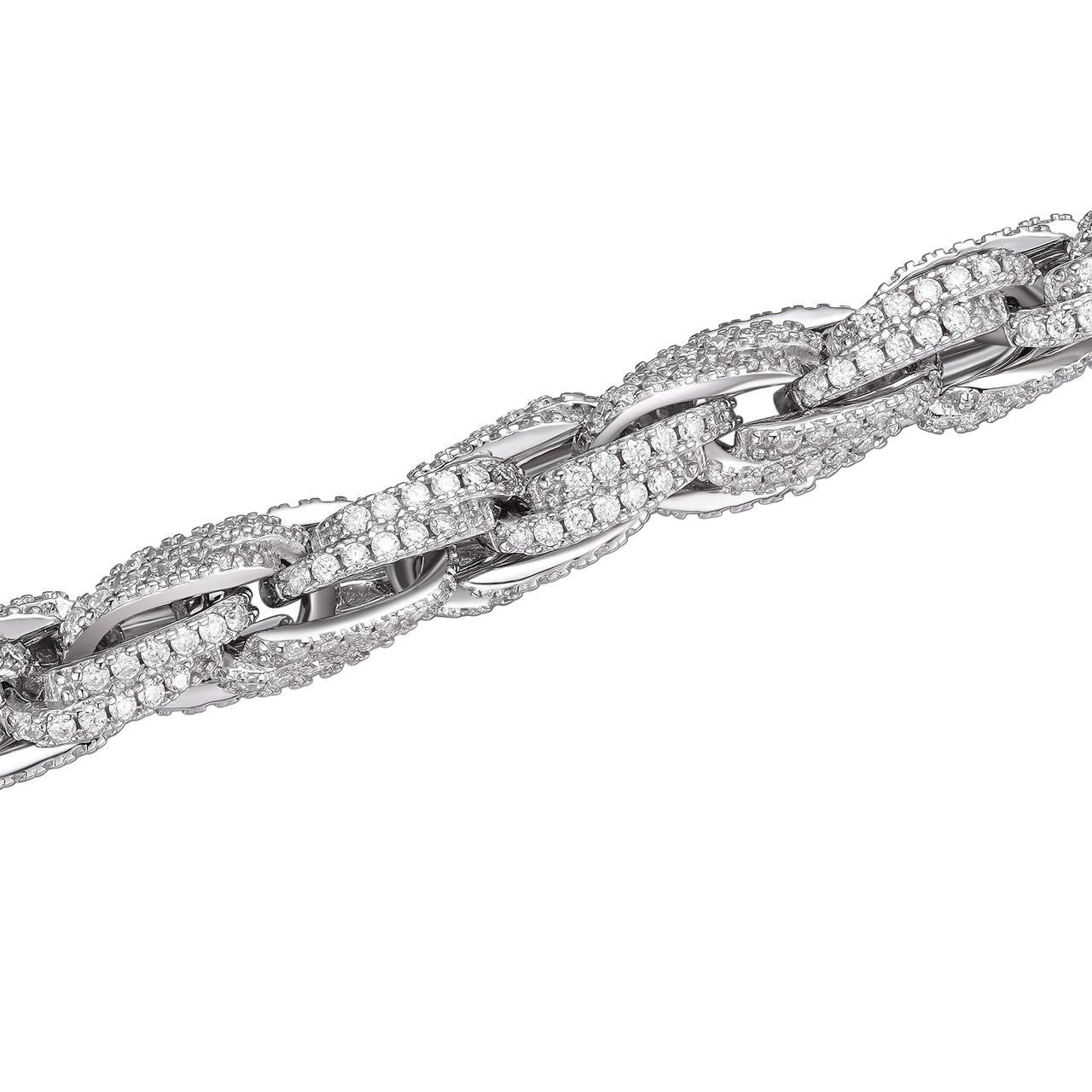 HarlemBling MOISSANITE Rope Chain Necklace Iced Out - 925 Silver - 7.5mm - 16-30"