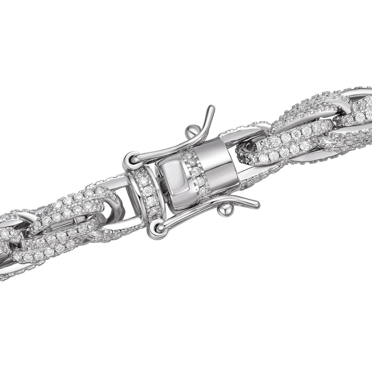 HarlemBling MOISSANITE Rope Chain Necklace Iced Out - 925 Silver - 7.5mm - 16-30"