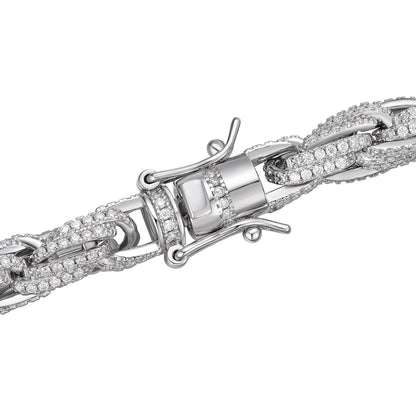 HarlemBling MOISSANITE Rope Chain Necklace Iced Out - 925 Silver - 7.5mm - 16-30"