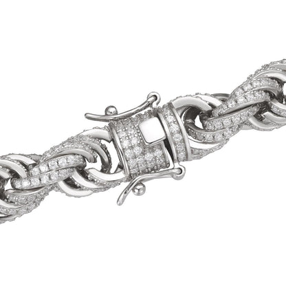 HarlemBling MOISSANITE Rope Chain Necklace Iced Out - 925 Silver - 9mm - 16-30"