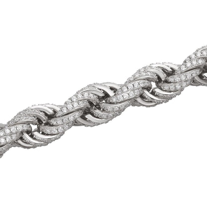 HarlemBling MOISSANITE Rope Chain Necklace Iced Out - 925 Silver - 9mm - 16-30"