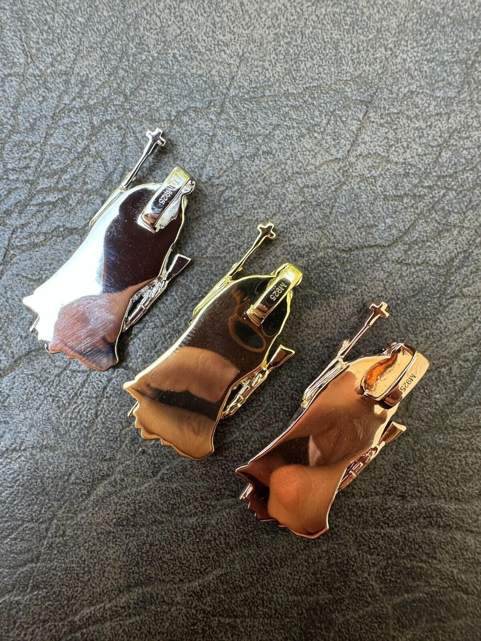 HarlemBling MOISSANITE Santa Muerte Grim Reaper Pendant Skull & AK47 Gun 925 Silver Necklace