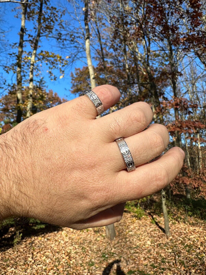 HarlemBling Moissanite "Screw" Eternity Band Wedding Love Ring Real Iced 925 Silver 5mm