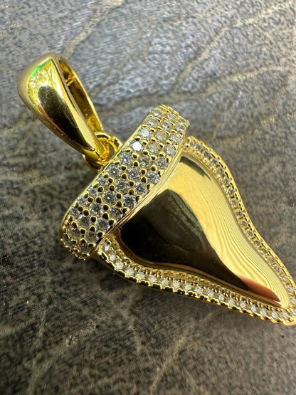 HarlemBling MOISSANITE Shark Tooth Iced Pendant 925 Silver / Gold Plated Hip Hop Necklace