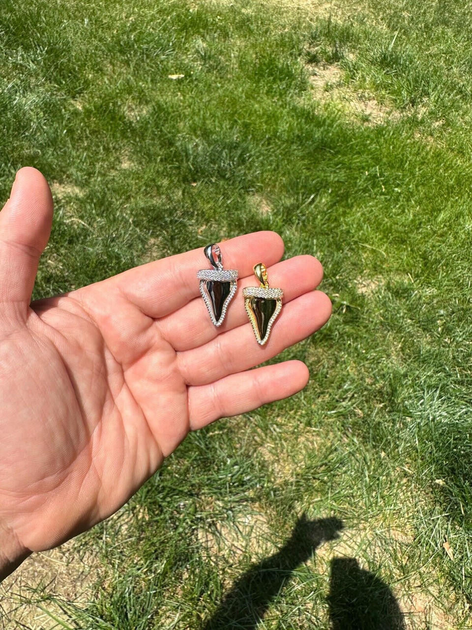 HarlemBling MOISSANITE Shark Tooth Iced Pendant 925 Silver / Gold Plated Hip Hop Necklace