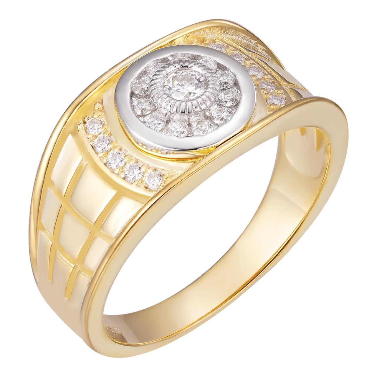 HarlemBling MOISSANITE Simple Ring Harlembling Classic Since 2015 - 14k Gold Vermeil 925 Silver Two Tone
