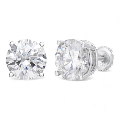 HarlemBling MOISSANITE Solitaire Stud Earrings - 925 Silver - 10mm - 8ct