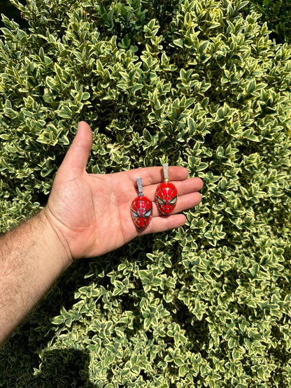 HarlemBling MOISSANITE Spider-Man Mask Real 925 Silver/Gold Plated Iced Pendant Out Necklace