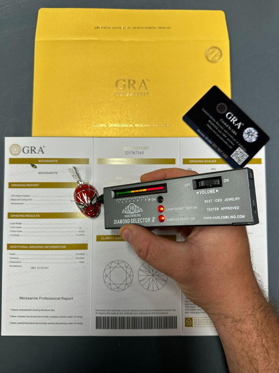 HarlemBling MOISSANITE Spider-Man Mask Real 925 Silver/Gold Plated Iced Pendant Out Necklace