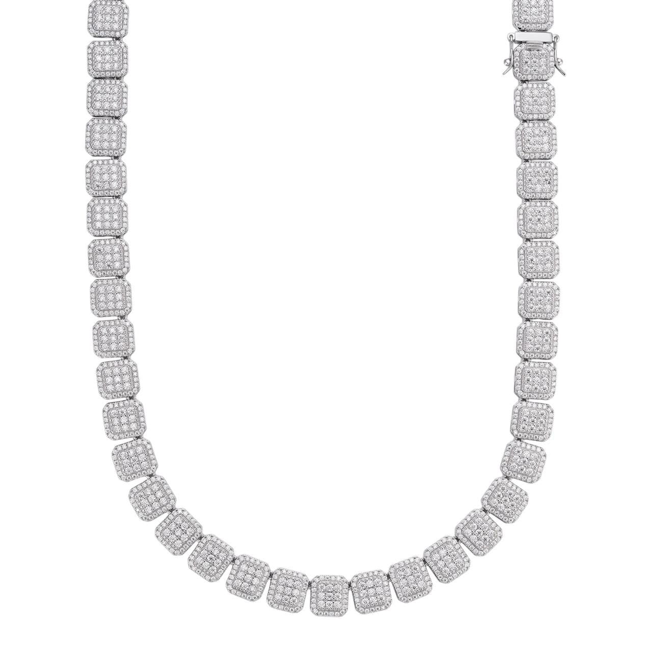 HarlemBling MOISSANITE Square Big Boy Link Chain Necklace Iced Out -  925 Silver - 11mm - 18-30"