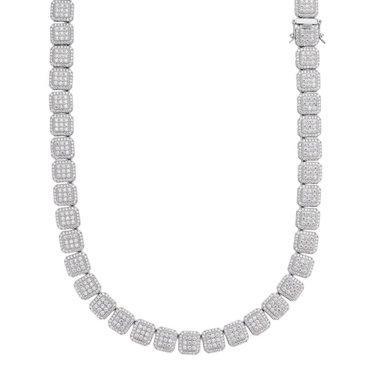 HarlemBling MOISSANITE Square Big Boy Link Chain Necklace Iced Out -  925 Silver - 11mm - 18-30"