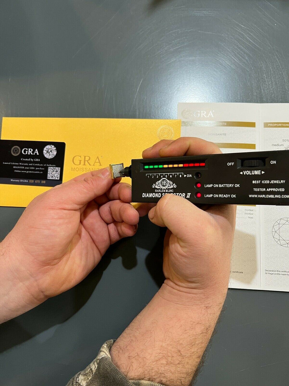 HarlemBling Moissanite Square Kite Earrings Passes Diamond Tester 4mm-18mm 14k Gold Vermeil