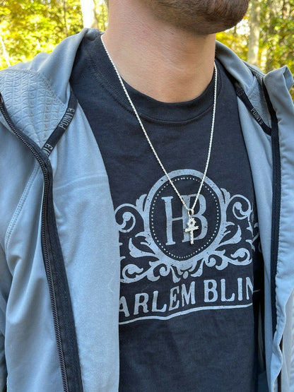 HarlemBling MOISSANITE Tennis Ankh Cross Pendant Iced Necklace Gold / Silver Diamond Test 