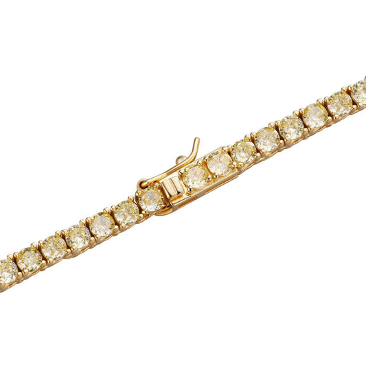 HarlemBling MOISSANITE Tennis Bracelet 14k Gold Plated 925 Silver Yellow Canary 3mm 6"-8.5"
