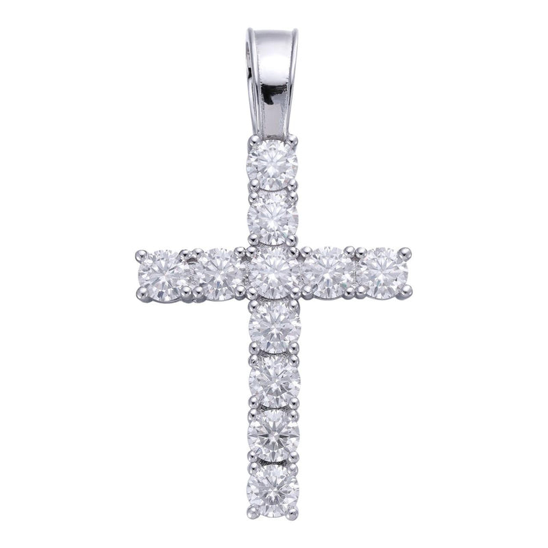 MOISSANITE Tennis Cross - 925 Silver - 5 Sizes 0.75"-2.25"