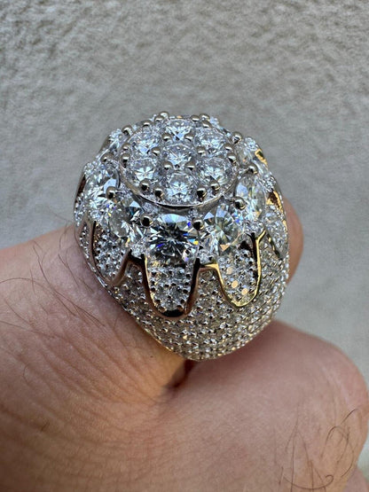 HarlemBling MOISSANITE The Dapper Don Large Stone Iced Out Ring - 925 Silver