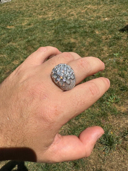 HarlemBling MOISSANITE The Dapper Don Large Stone Iced Out Ring - 925 Silver