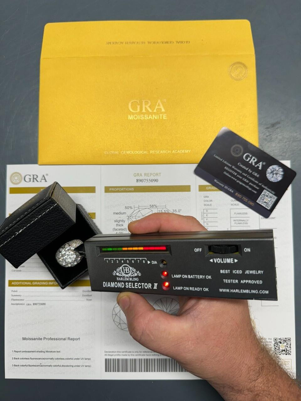 HarlemBling MOISSANITE The Dapper Don Large Stone Iced Out Ring - 925 Silver