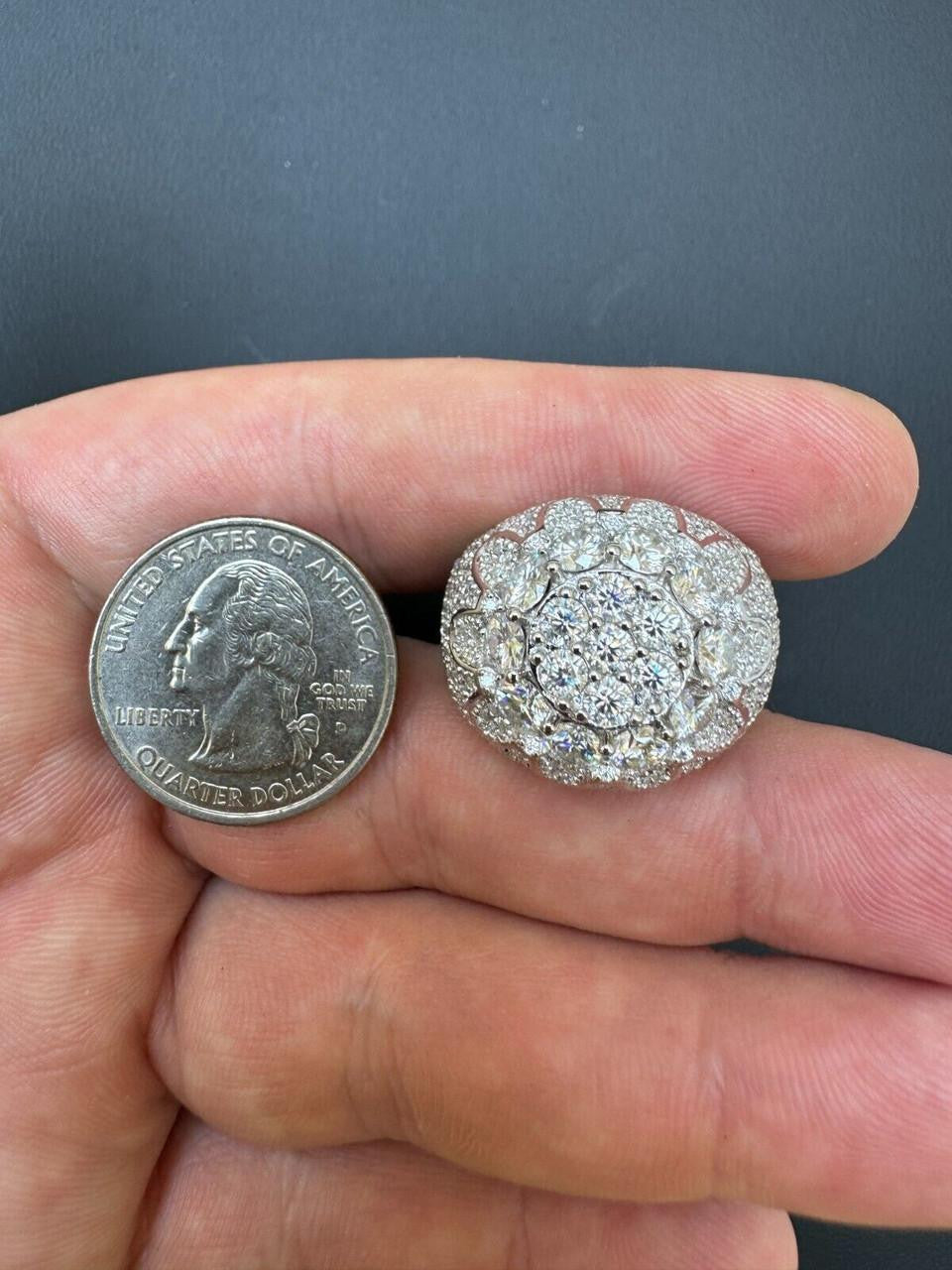 HarlemBling MOISSANITE The Dapper Don Large Stone Iced Out Ring - 925 Silver