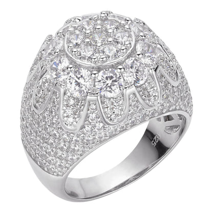 HarlemBling MOISSANITE The Dapper Don Large Stone Iced Out Ring - 925 Silver