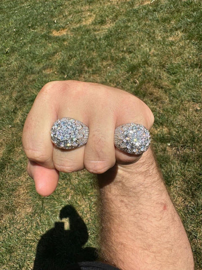 HarlemBling MOISSANITE The Dapper Don Large Stone Iced Out Ring - 925 Silver