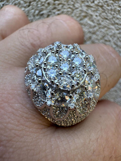 HarlemBling MOISSANITE The Dapper Don Large Stone Iced Out Ring - 925 Silver