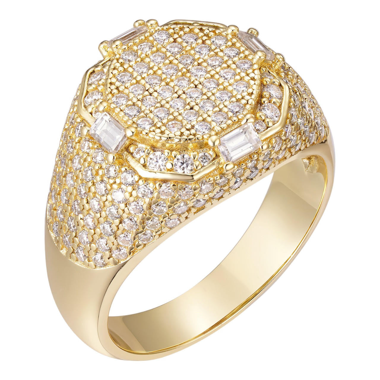 HarlemBling MOISSANITE The Rizz Iced Out Ring - 14k Gold Vermeil 925 Silver