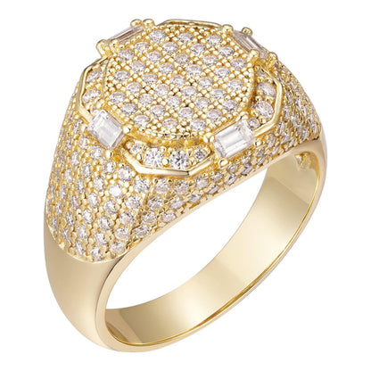 HarlemBling MOISSANITE The Rizz Iced Out Ring - 14k Gold Vermeil 925 Silver