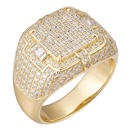 HarlemBling MOISSANITE Young Money Millionaire Iced Out Ring - 14k Gold Vermeil 925 Silver