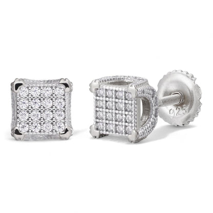 HarlemBling NYC Central Park Earrings - 925 Silver - CZ Stones - 6mm