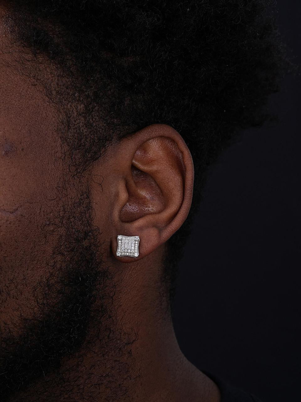 HarlemBling NYC Kite Iced Out Earrings - 925 Silver - CZ Stones - 11mm