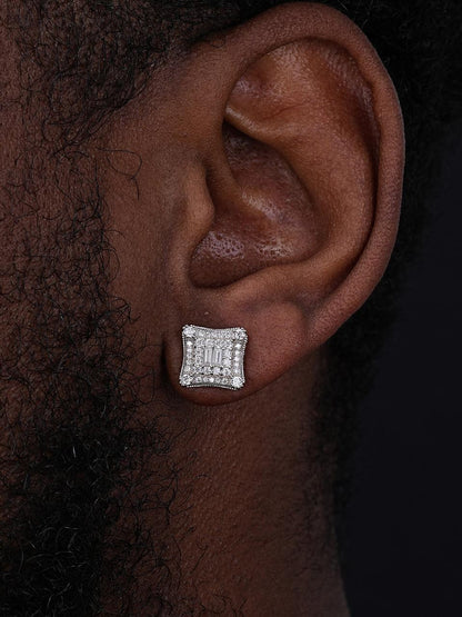 HarlemBling NYC Kite Iced Out Earrings - 925 Silver - CZ Stones - 11mm