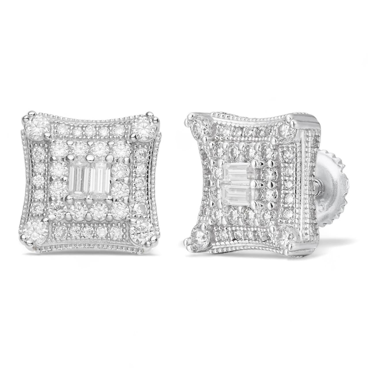HarlemBling NYC Kite Iced Out Earrings - 925 Silver - CZ Stones - 11mm
