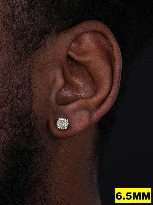 HarlemBling Opal MOISSANITE Solitaire Stud Earrings - 925 Silver - 3mm-8mm - 0.2-4ct