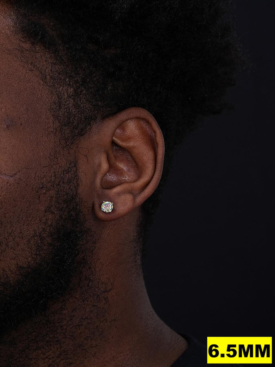 HarlemBling Opal MOISSANITE Solitaire Stud Earrings - 925 Silver - 3mm-8mm - 0.2-4ct