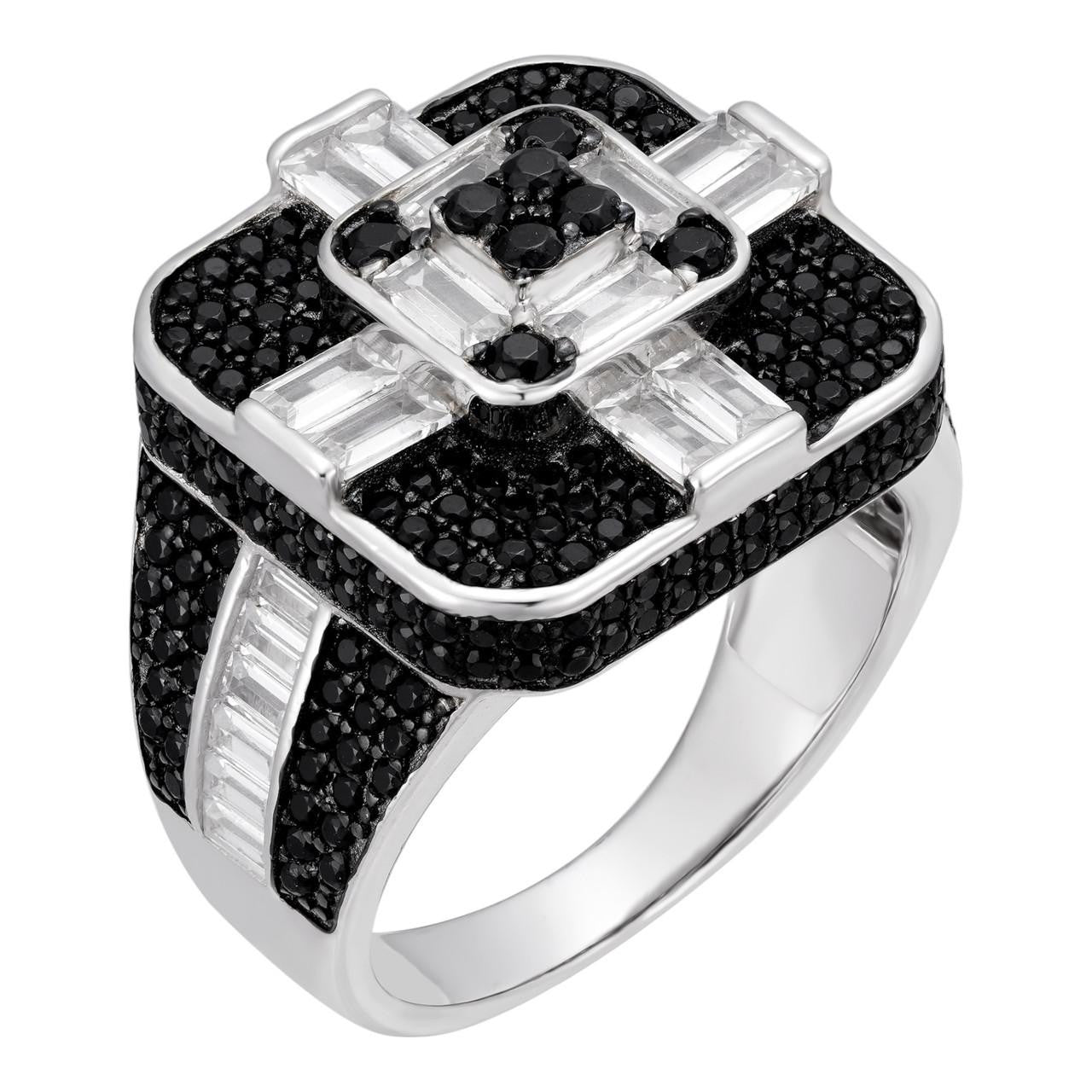 HarlemBling Panda Ring - 925 Silver - White & Black CZ Stones