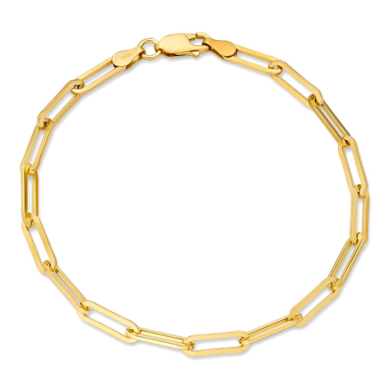 HarlemBling Paperclip Bracelet - 14k Gold Vermeil 925 Sterling Silver - 6"-8" - 2.5mm-4mm