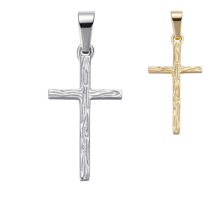 HarlemBling Plain Cross Pendant - 14k Gold Vermeil Or 925 Silver - Tiny 1"