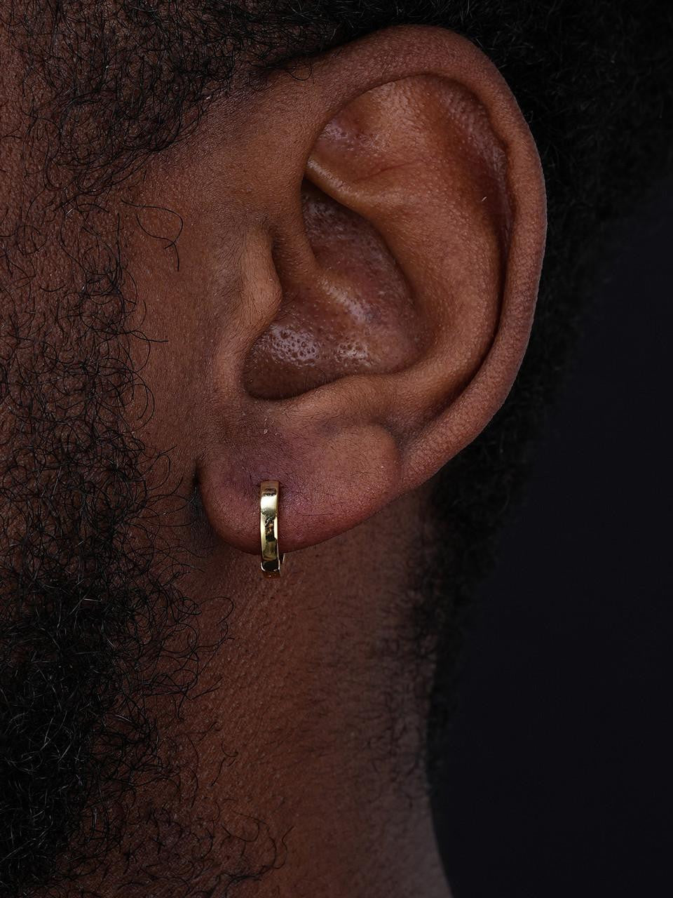 HarlemBling Plain Small Huggie Hoop Earrings - 14k Gold Vermeil 925 Silver - 12.5mm