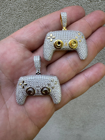 HarlemBling Playstation PS5 Controller Iced Pendant MOISSANITE 925 Silver 14k Gold Necklace