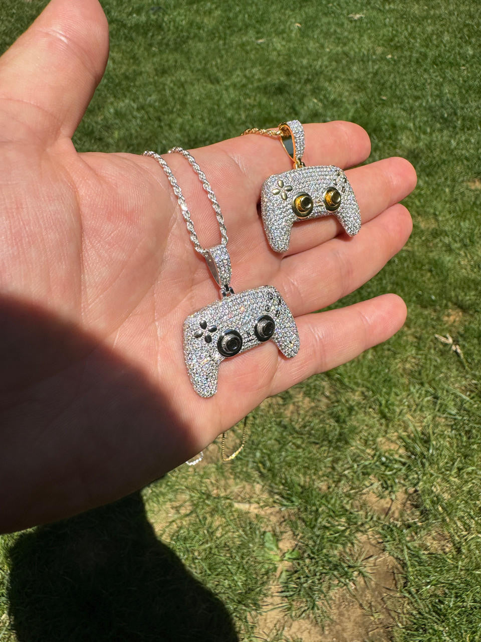 HarlemBling Playstation PS5 Controller Iced Pendant MOISSANITE 925 Silver 14k Gold Necklace