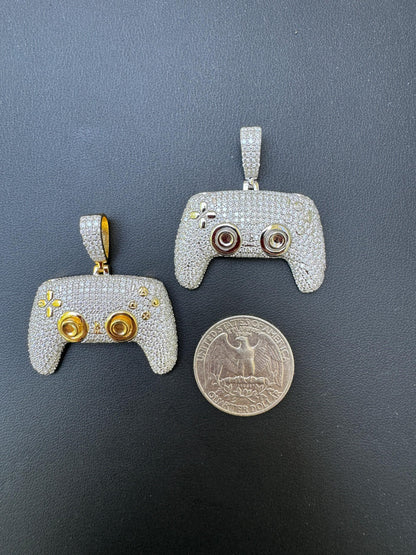 HarlemBling Playstation PS5 Controller Iced Pendant MOISSANITE 925 Silver 14k Gold Necklace
