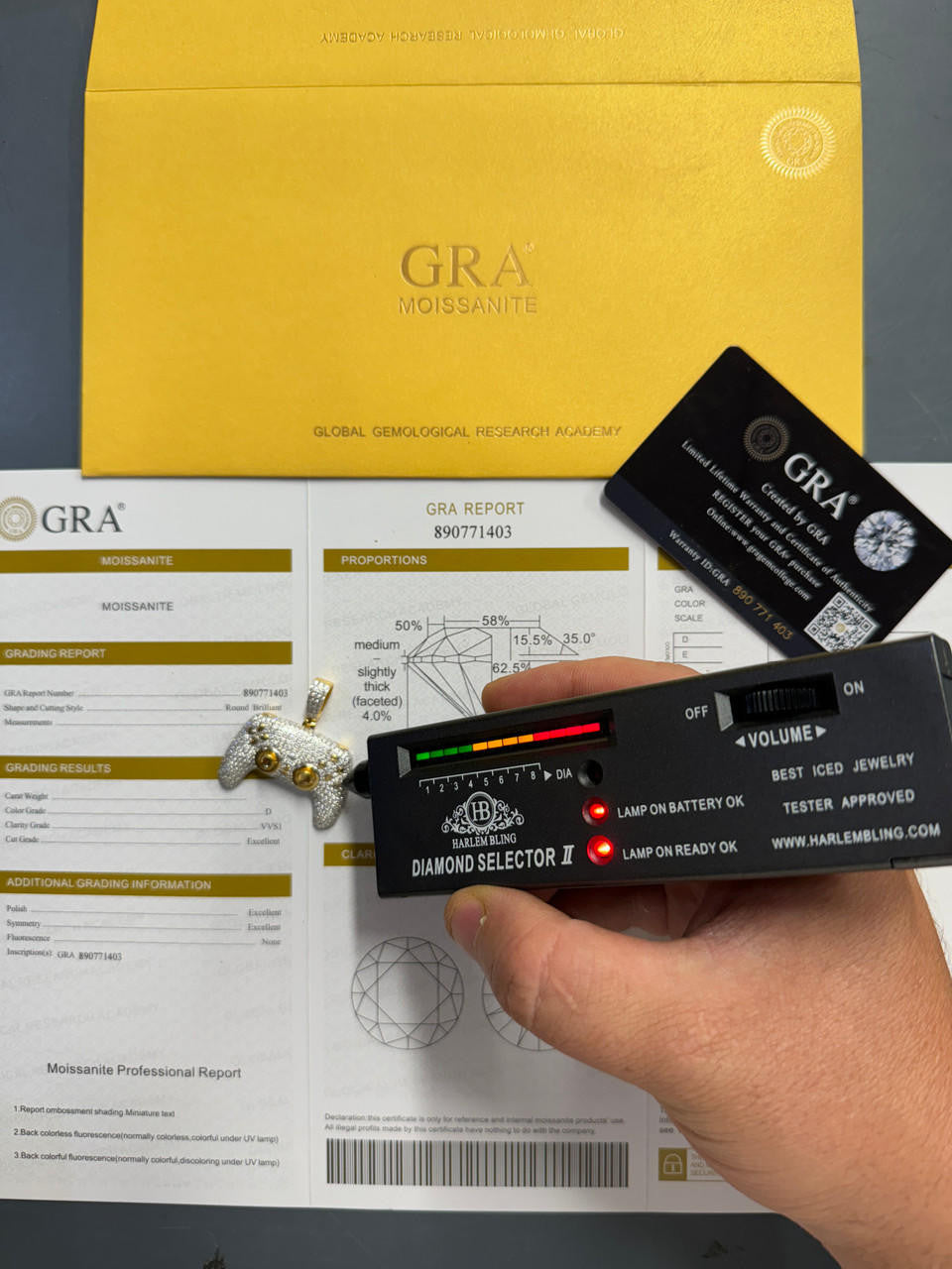 HarlemBling Playstation PS5 Controller Iced Pendant MOISSANITE 925 Silver 14k Gold Necklace