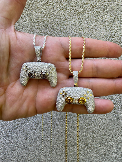 HarlemBling Playstation PS5 Controller Iced Pendant MOISSANITE 925 Silver 14k Gold Necklace