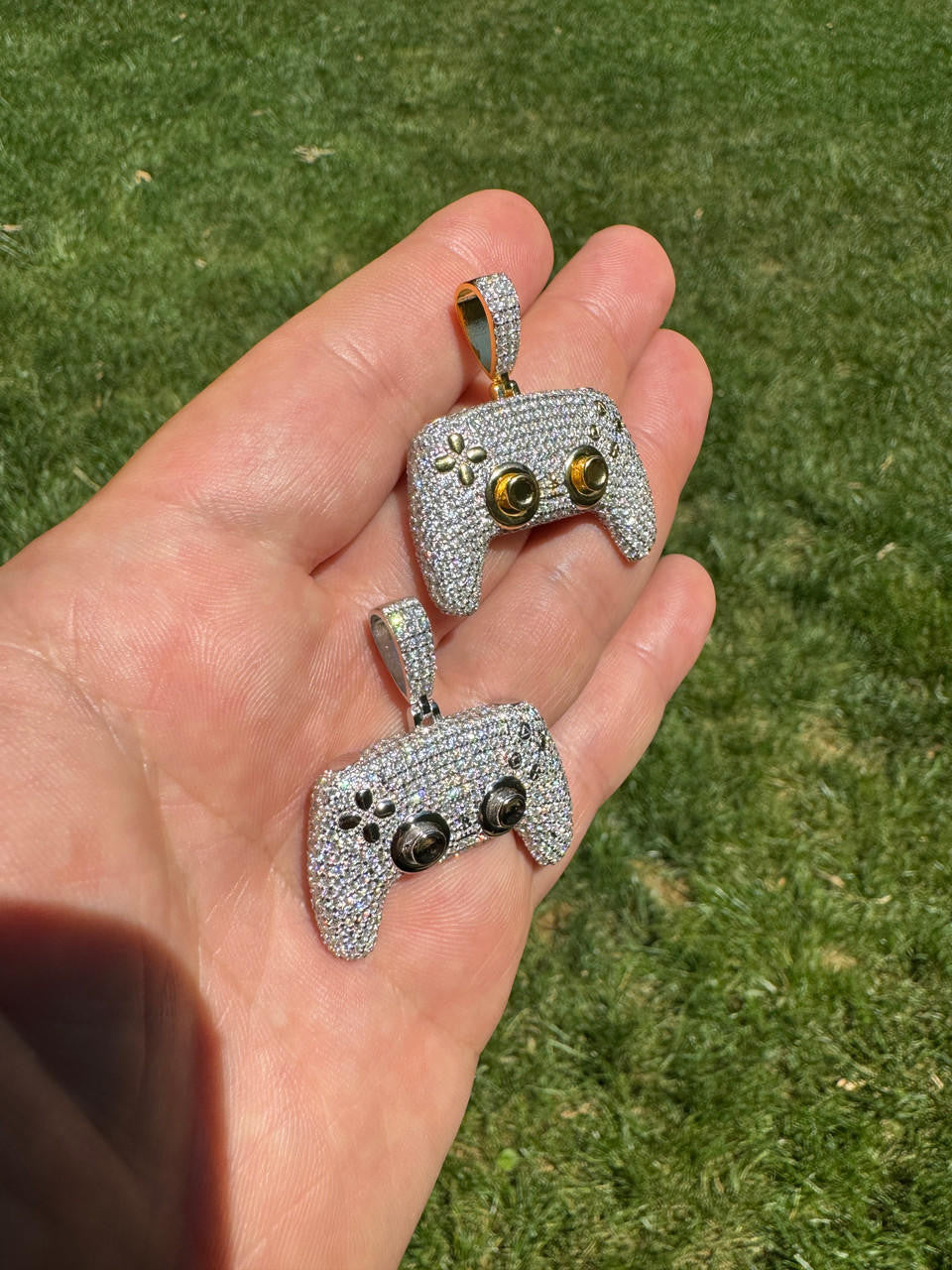 HarlemBling Playstation PS5 Controller Iced Pendant MOISSANITE 925 Silver 14k Gold Necklace