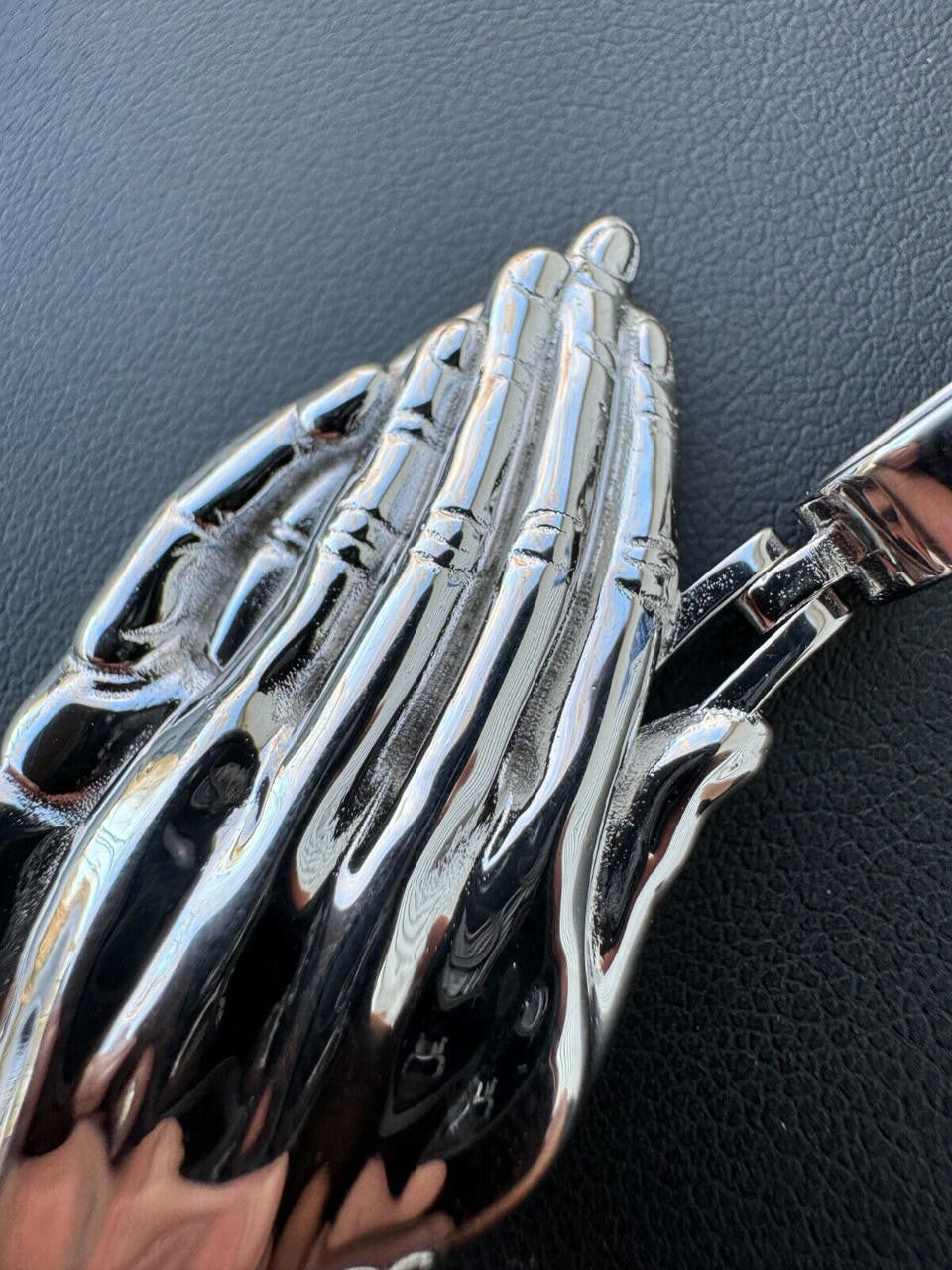 HarlemBling Praying Hands Religious Pendant Plain 925 Sterling Silver Necklace - 3 Sizes