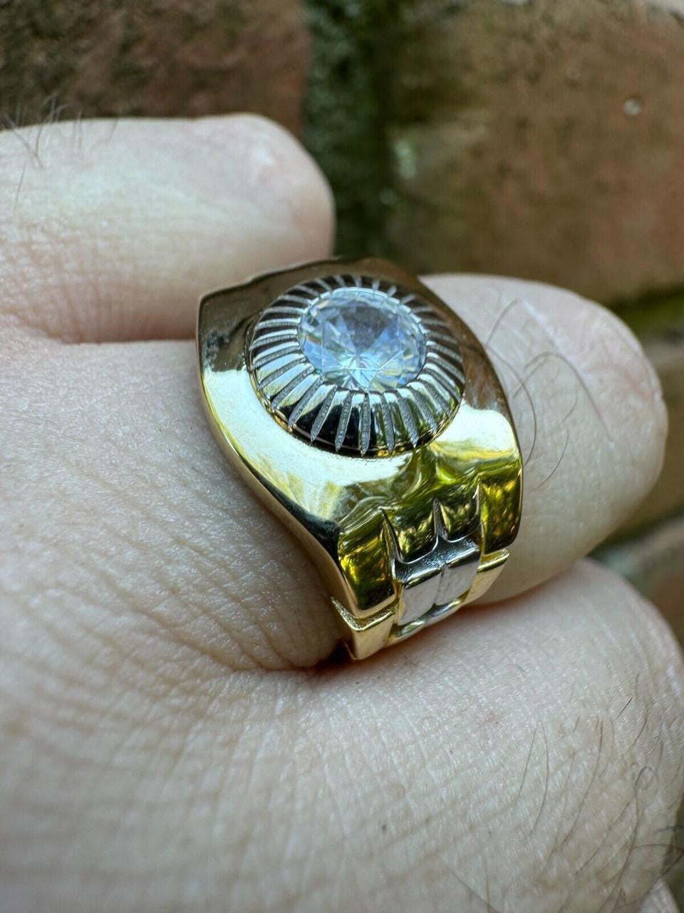 HarlemBling Presidential Watch Star Ring - CZ Stones -  14k Gold Vermeil 925 Silver