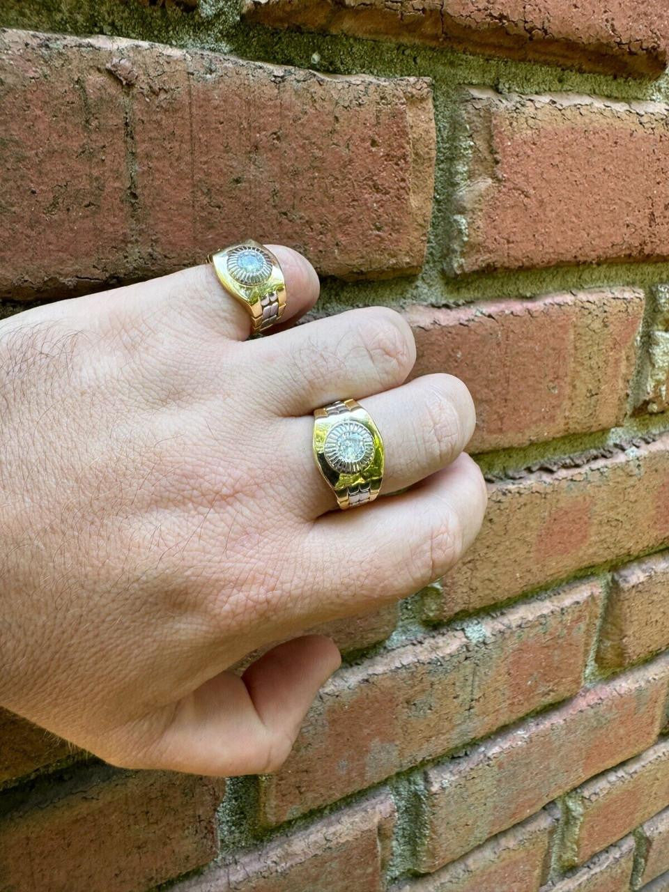 HarlemBling Presidential Watch Star Ring - CZ Stones -  14k Gold Vermeil 925 Silver